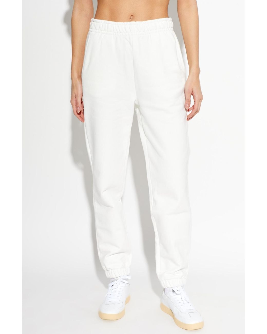 Lacoste White Sweatpants With Cuffs