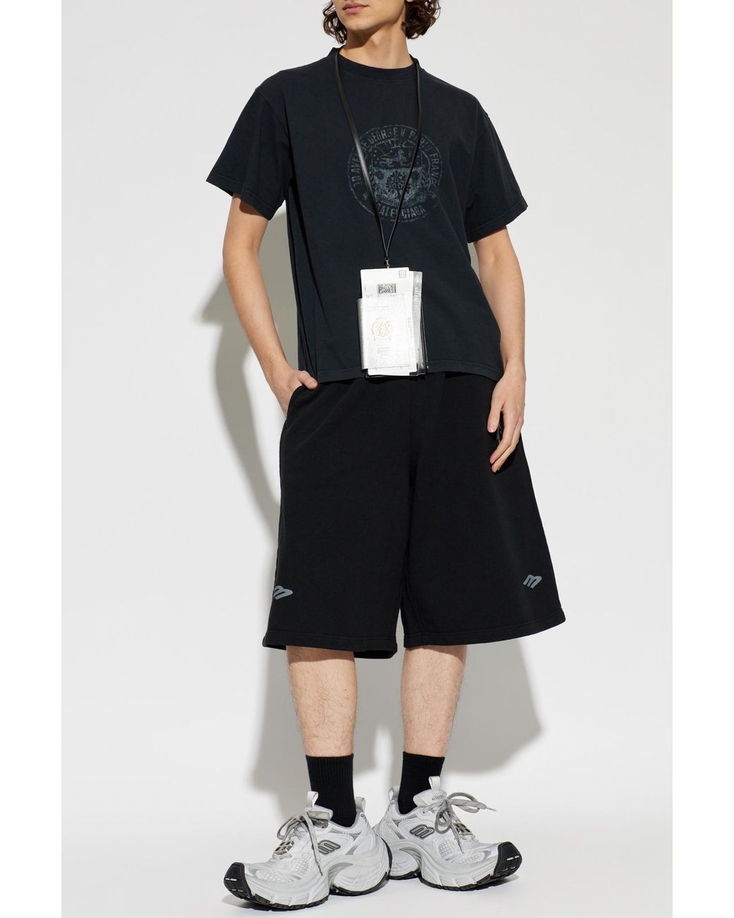 Balenciaga Black T-Shirt With Print for men