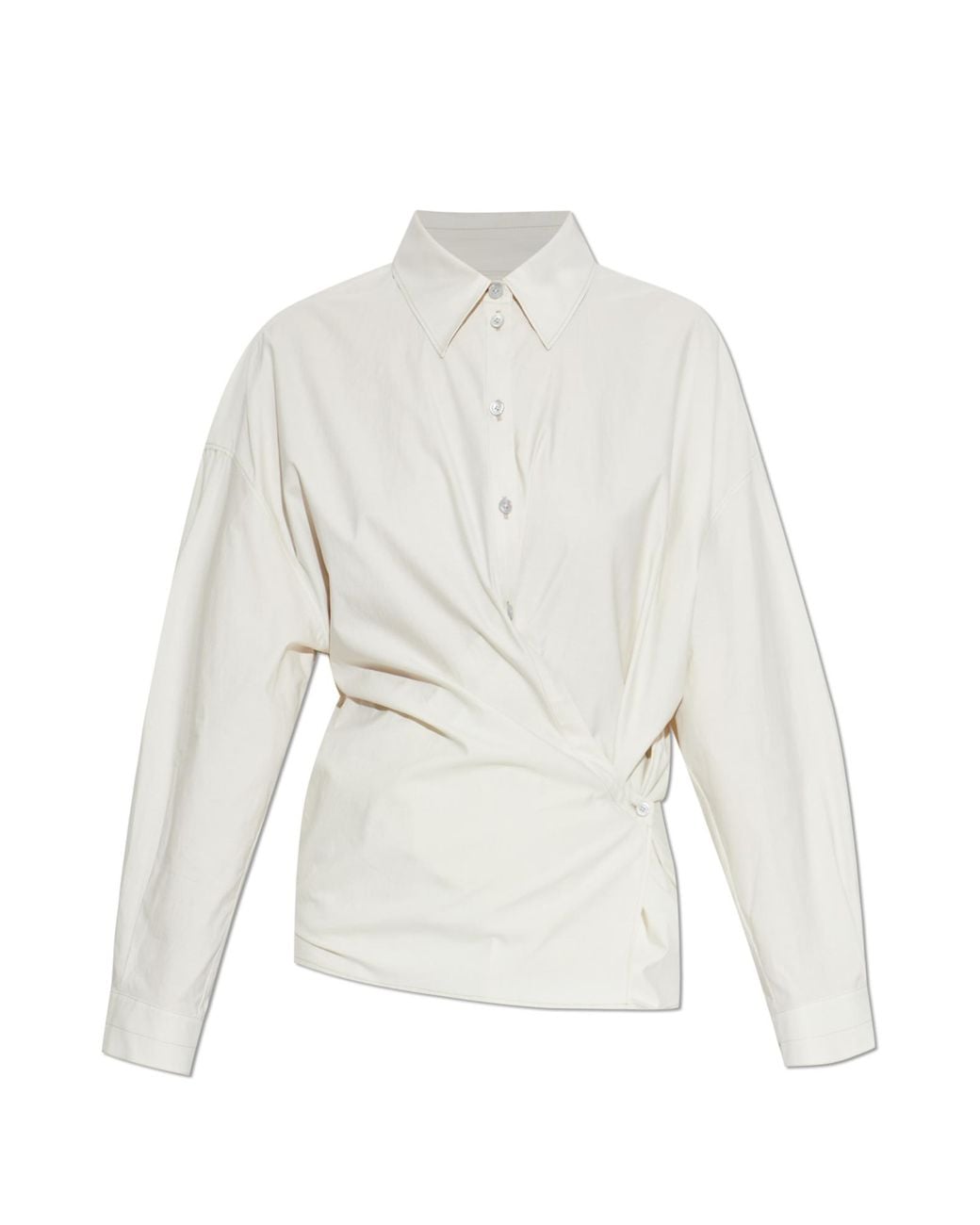 Lemaire White Wrap Tie Shirt