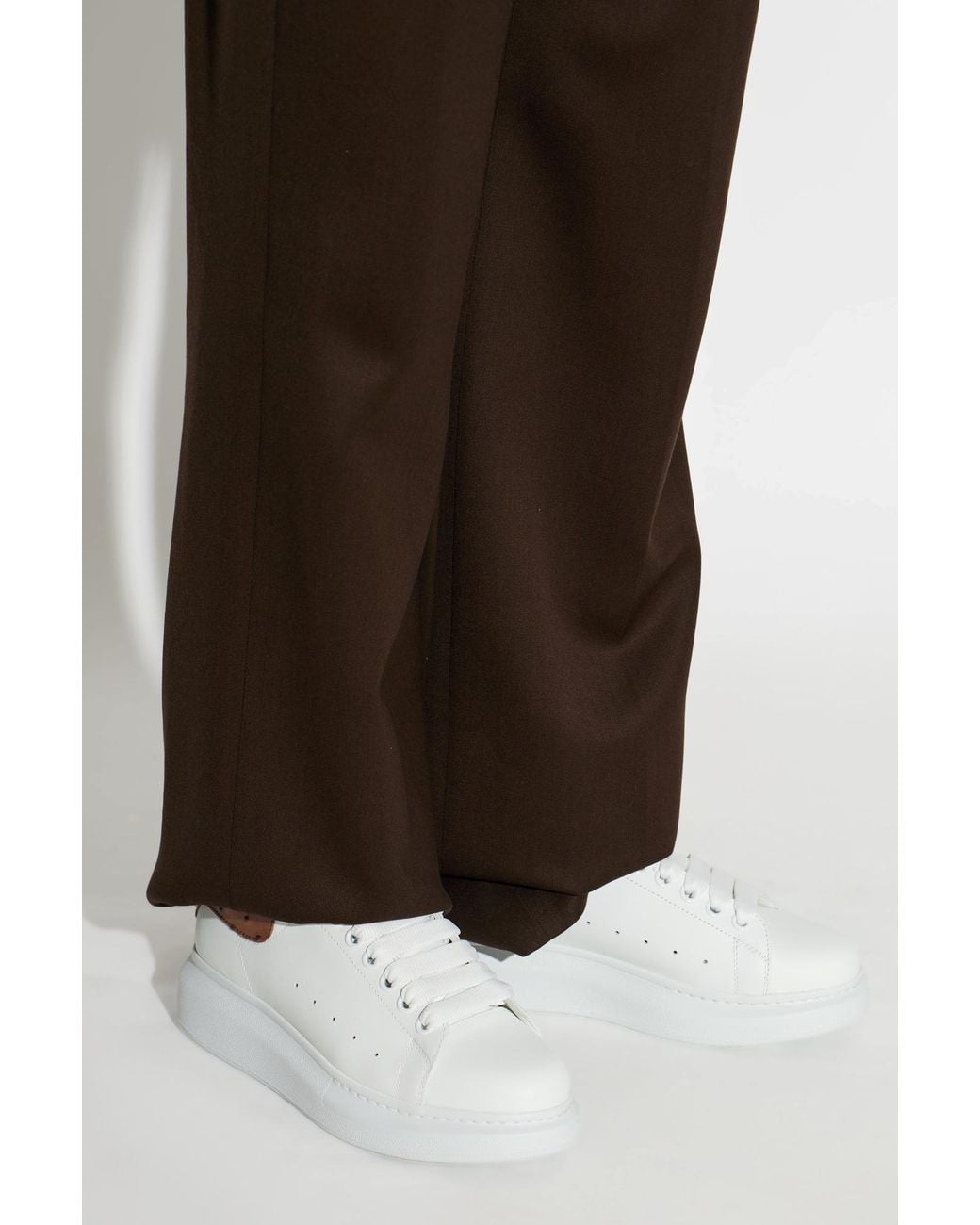 McQueen White Leather Sneakers With Logo
