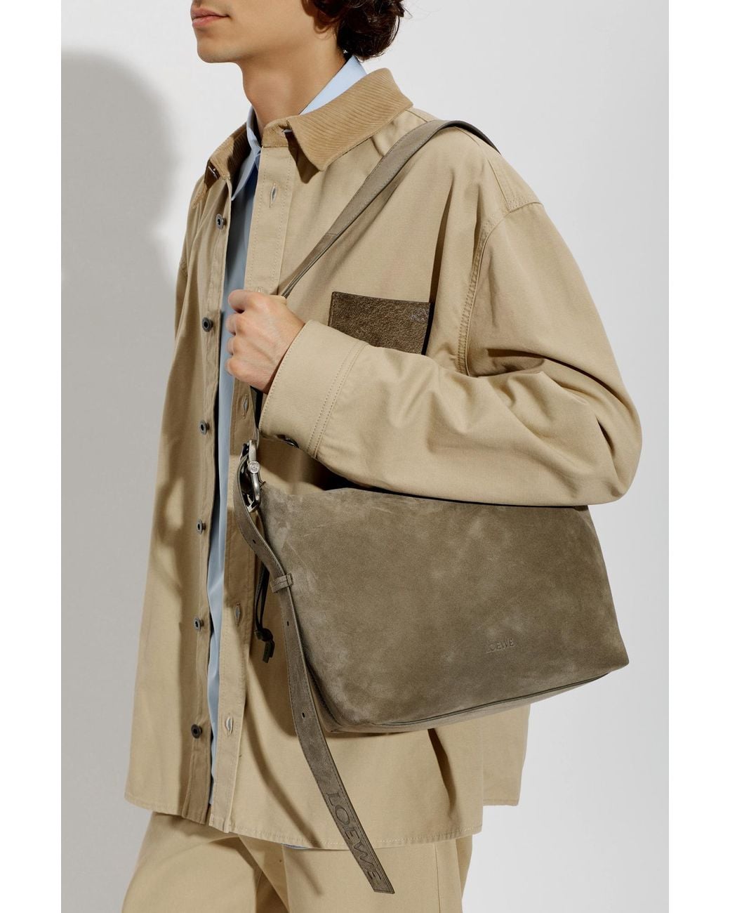 Loewe Brown Shoulder Bag "Loop Medium" for men