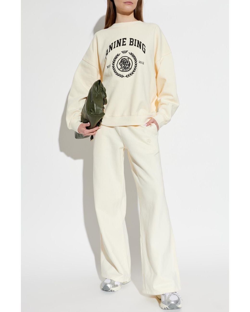 Anine Bing White Sweatshirt "Miles"