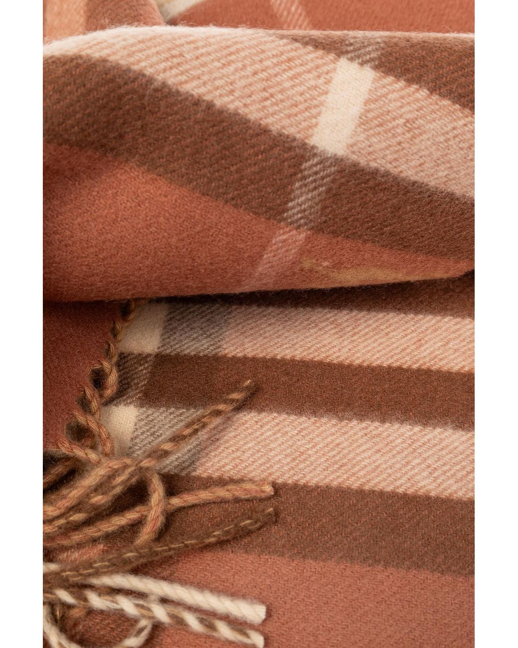Burberry Brown Cashmere Checked Scarf