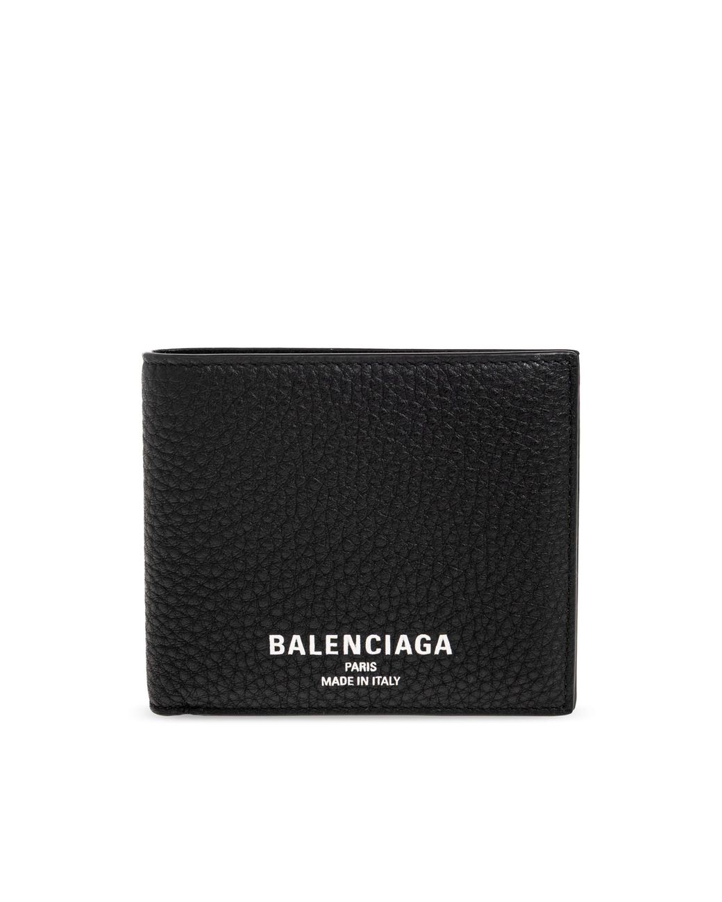 Balenciaga Black Leather Wallet With Logo for men