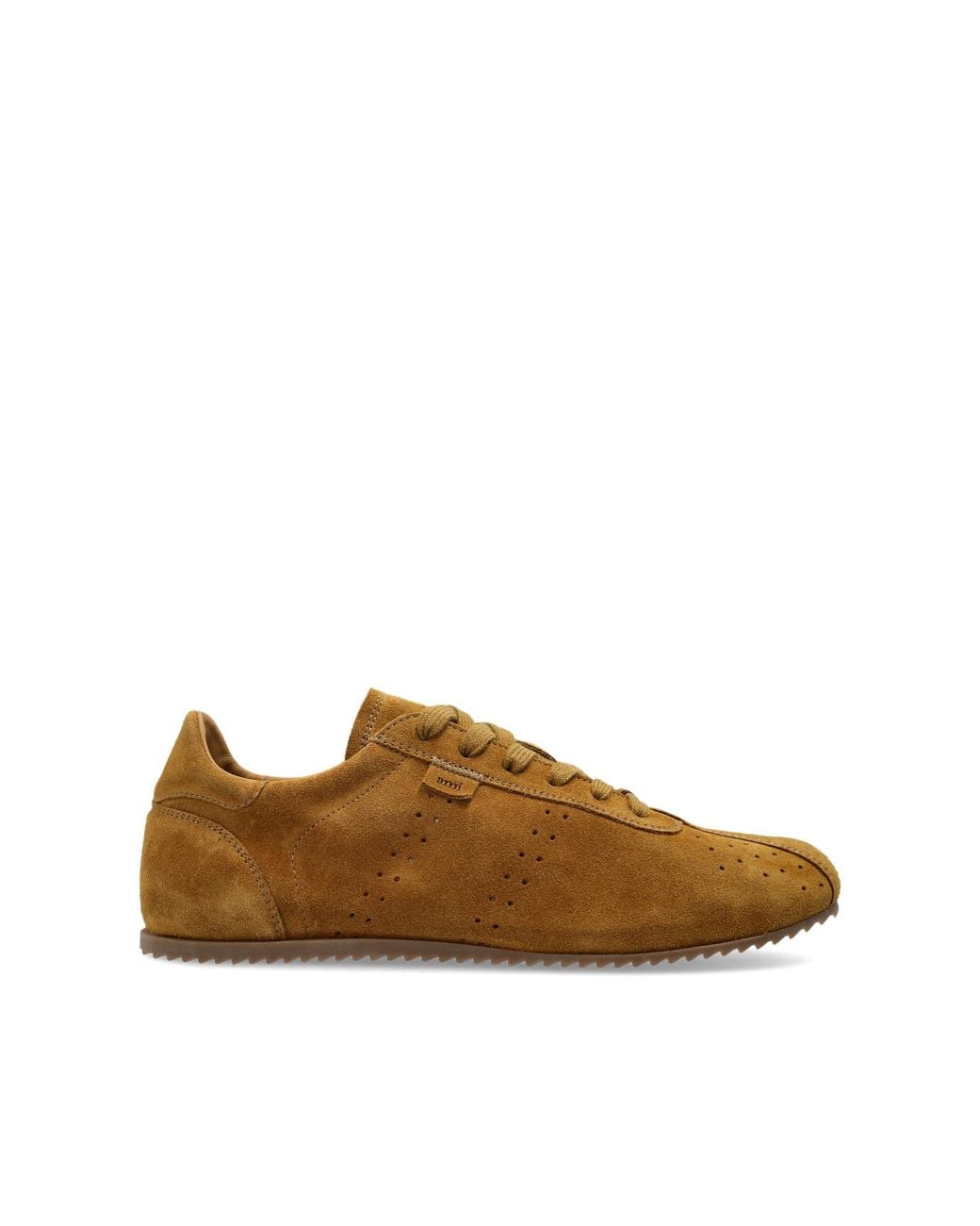 AMI Brown Leather Sports Shoes