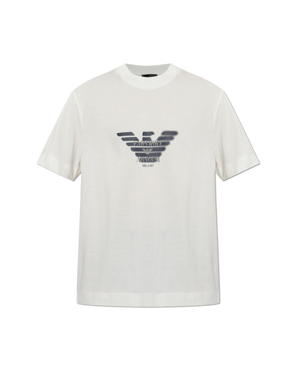 Emporio Armani White T-Shirt With Printed Logo for men
