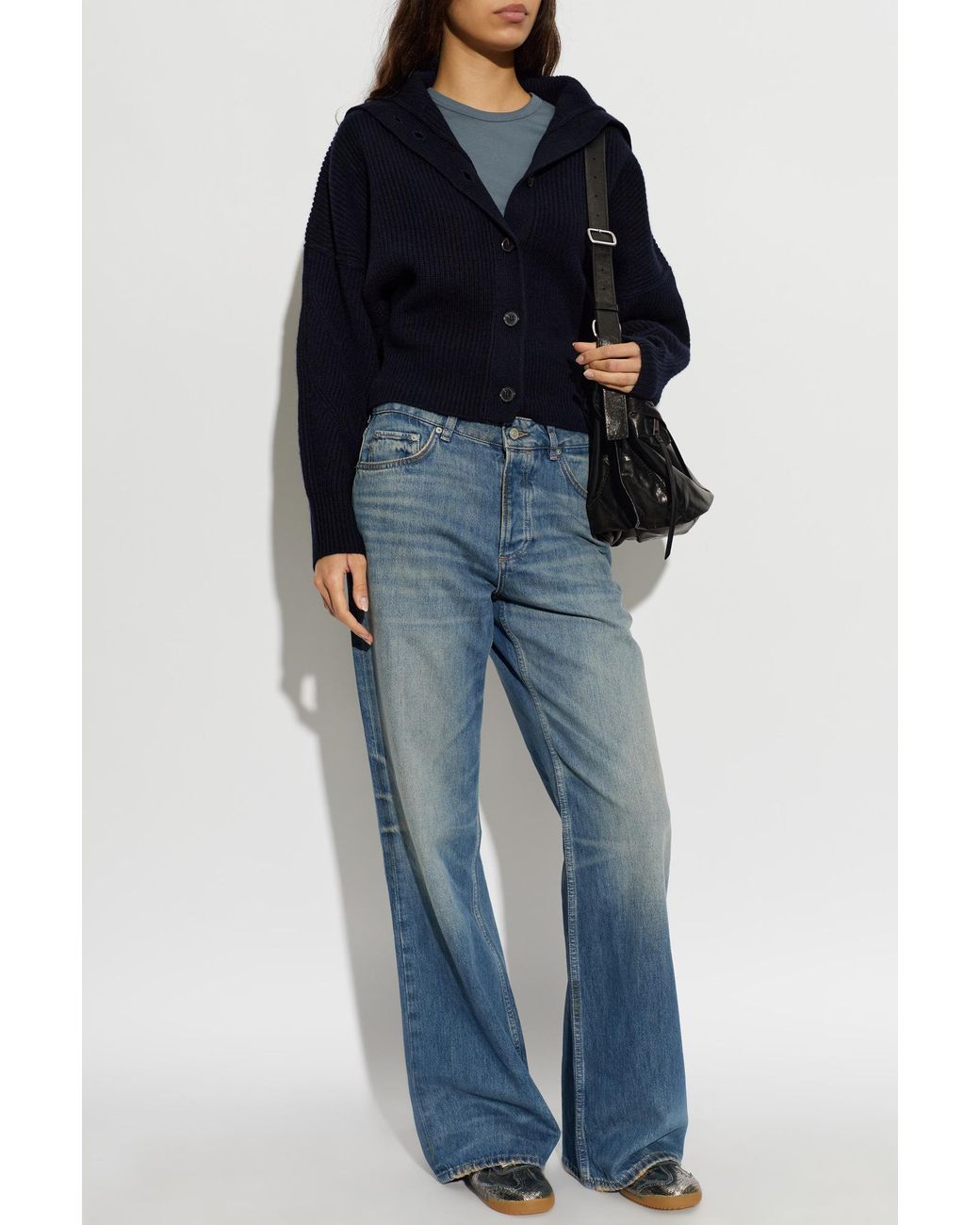 AllSaints Blue Wool Cardigan 'Caron'