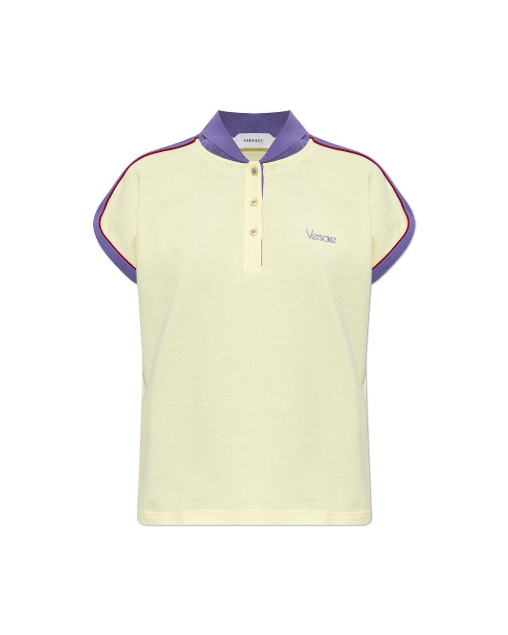 Versace Yellow Polo With Embroidered Logo