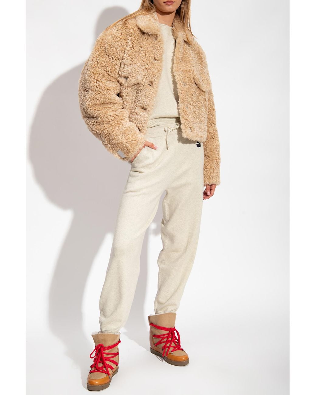 Isabel Marant White Kira Knitted Jogger Pants