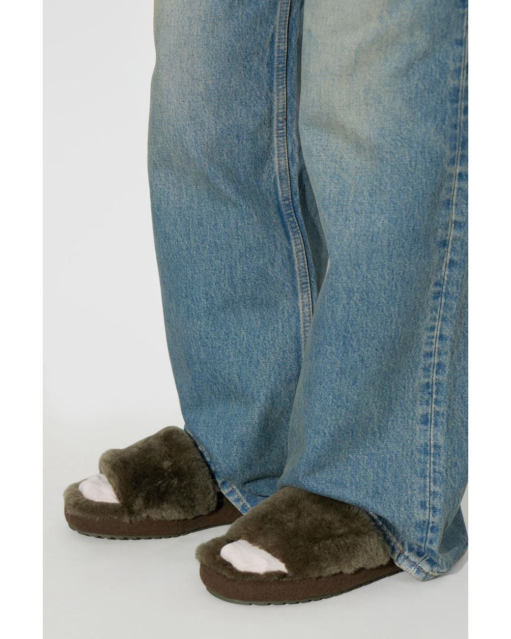 EMU Green Fur Slippers 'Mckay'