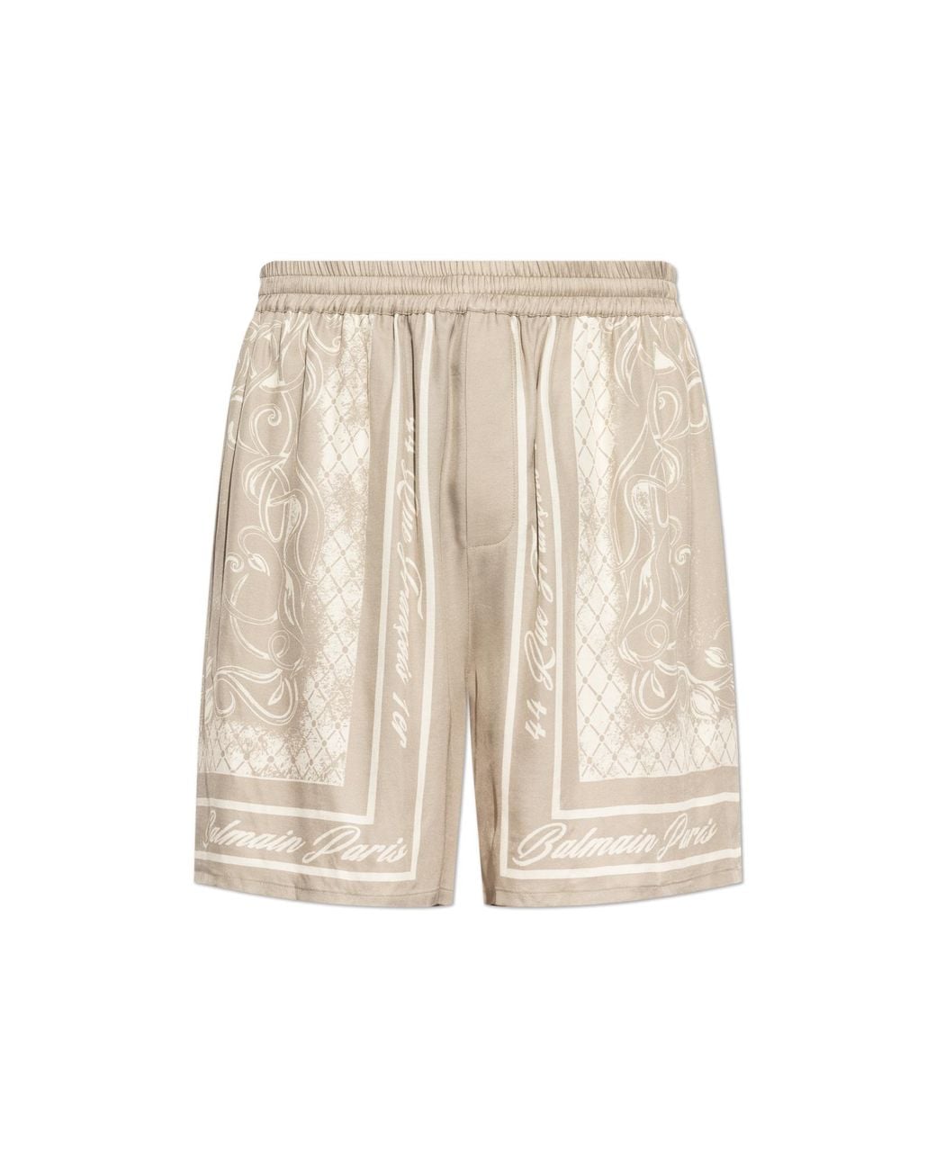 Balmain Natural Printed Shorts for men