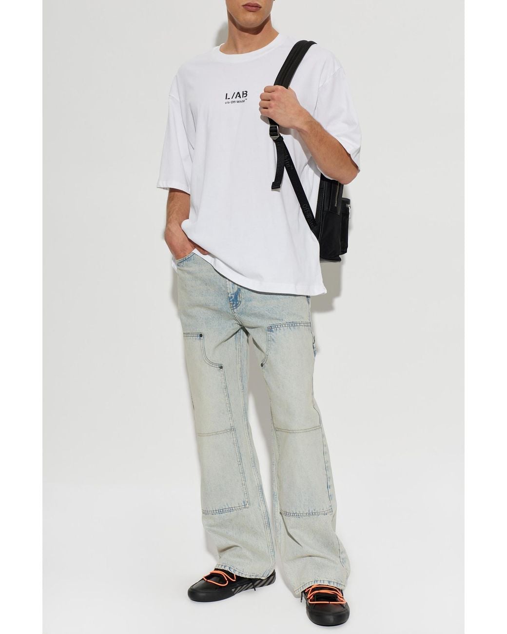 LAB C.O. OFF WHITE White Printed T-Shirt for men