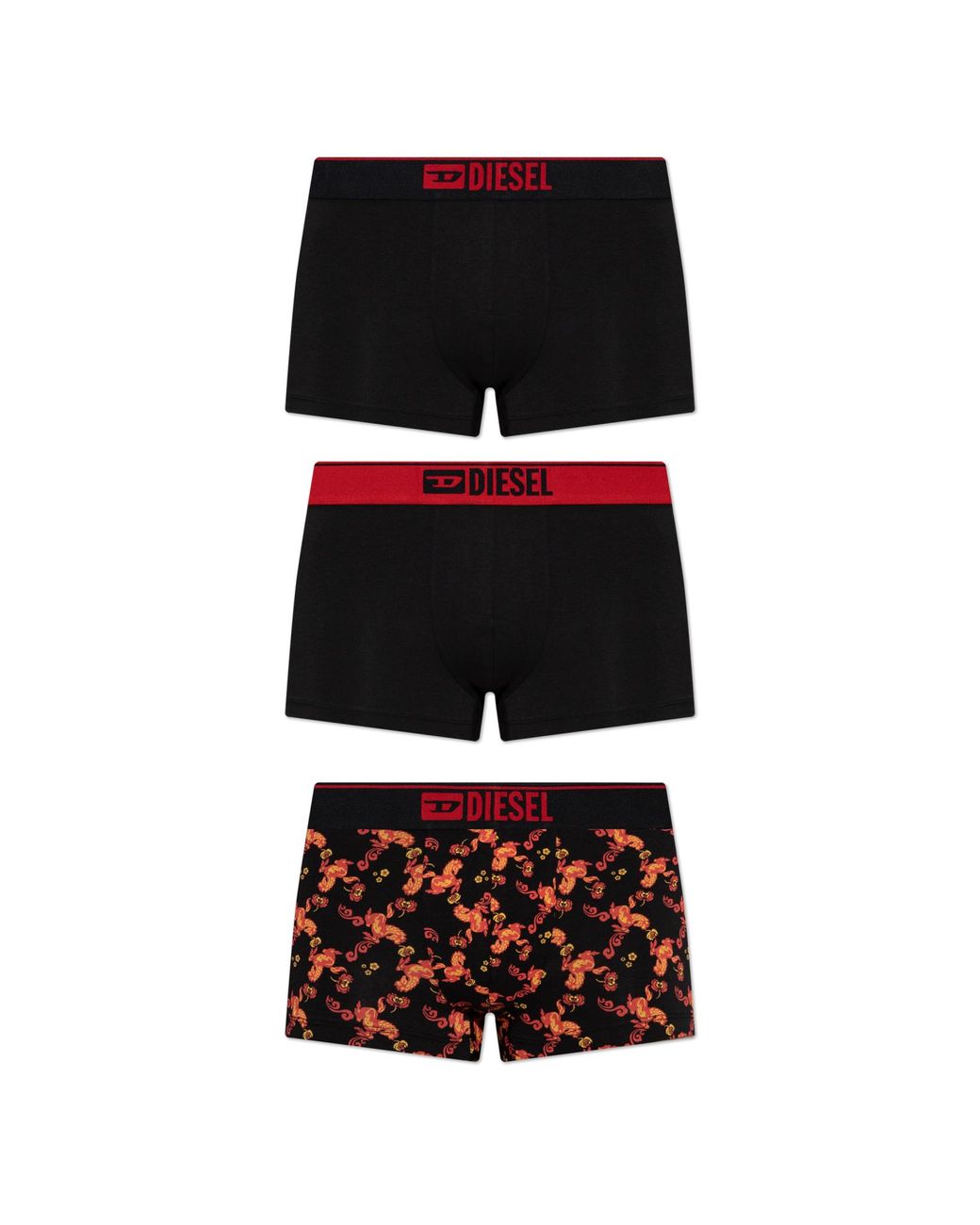 DIESEL Black Three-Pack Of Boxer Briefs 'Umbx-Damienthreepack' for men