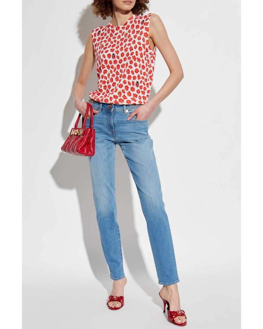 Versace Blue Jeans With Tapered Legs