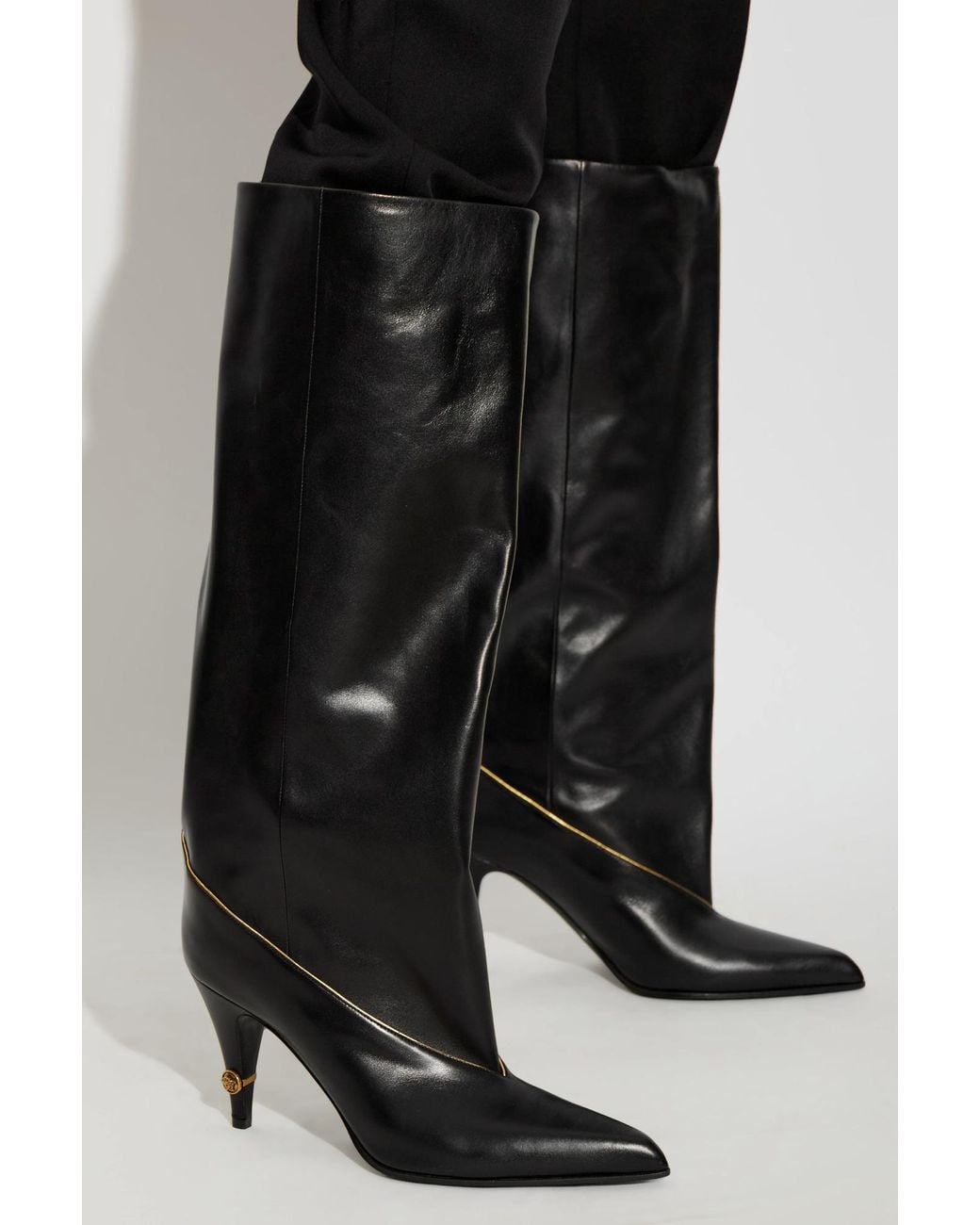 Versace Black 'Gianni' Heeled Boots