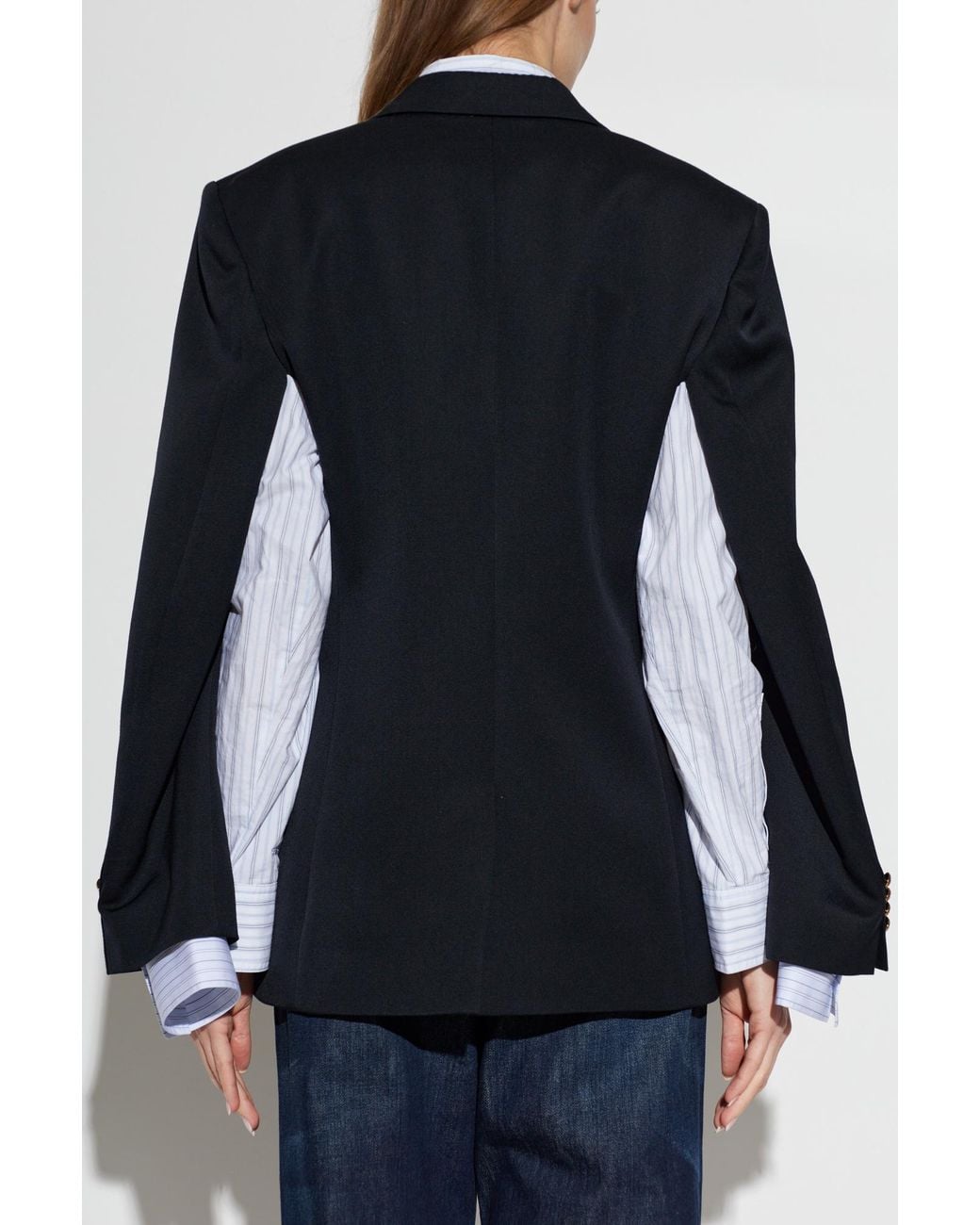 Acne Blue Wool Jacket With Open Lapels