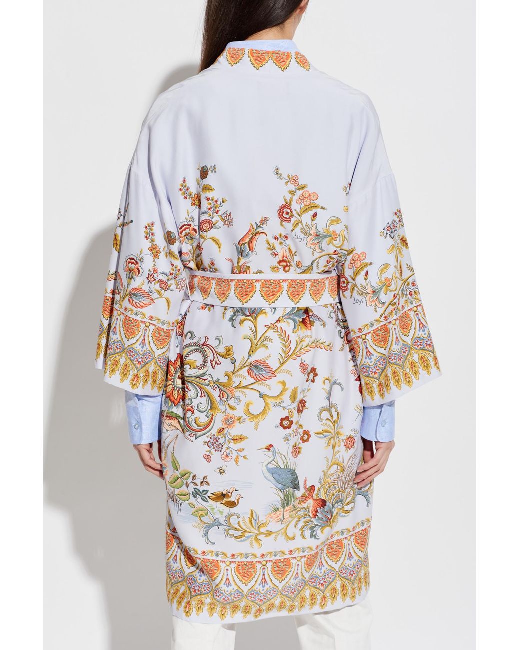 Etro White Silk Coat