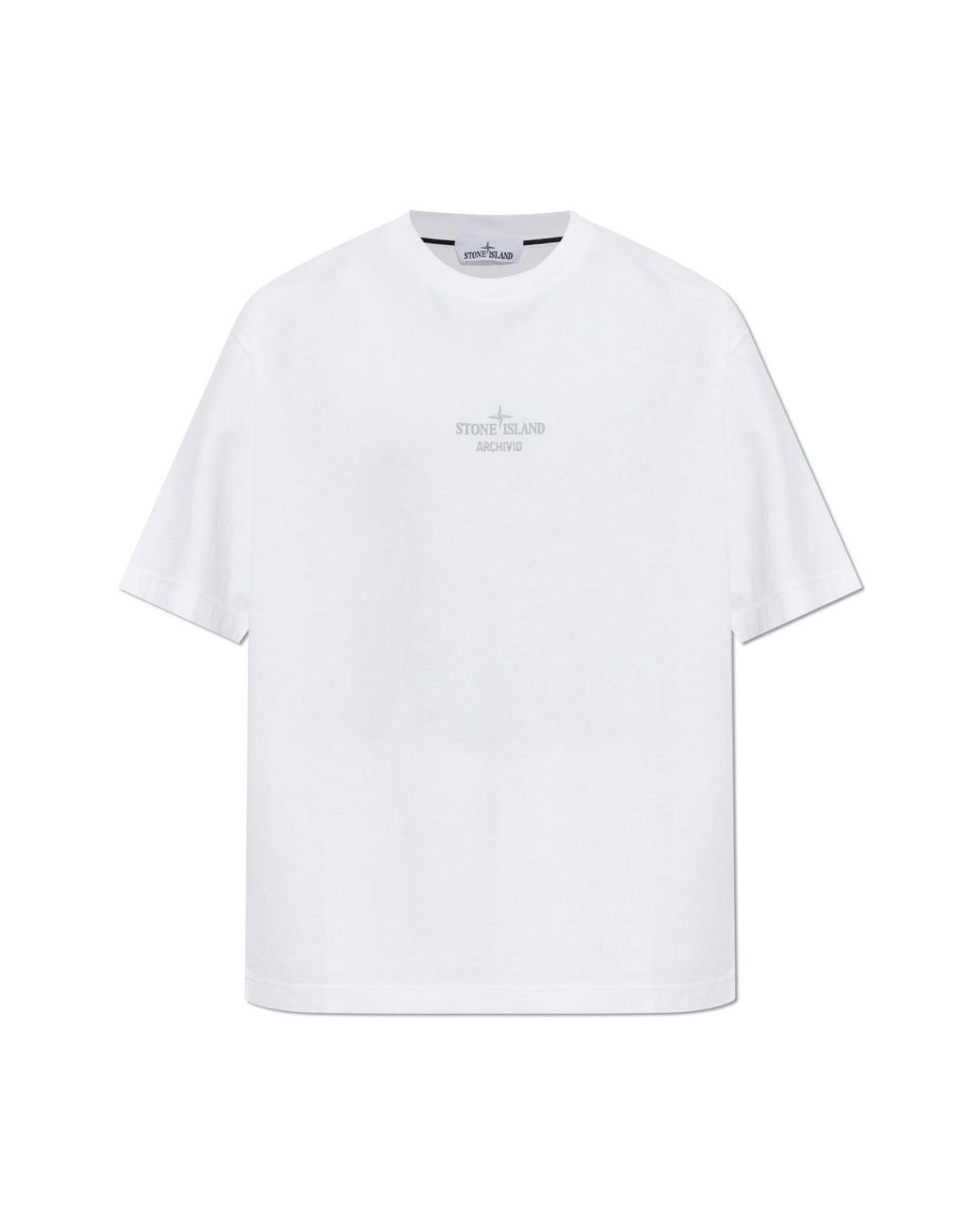 Stone Island White T-Shirt With Logo for men