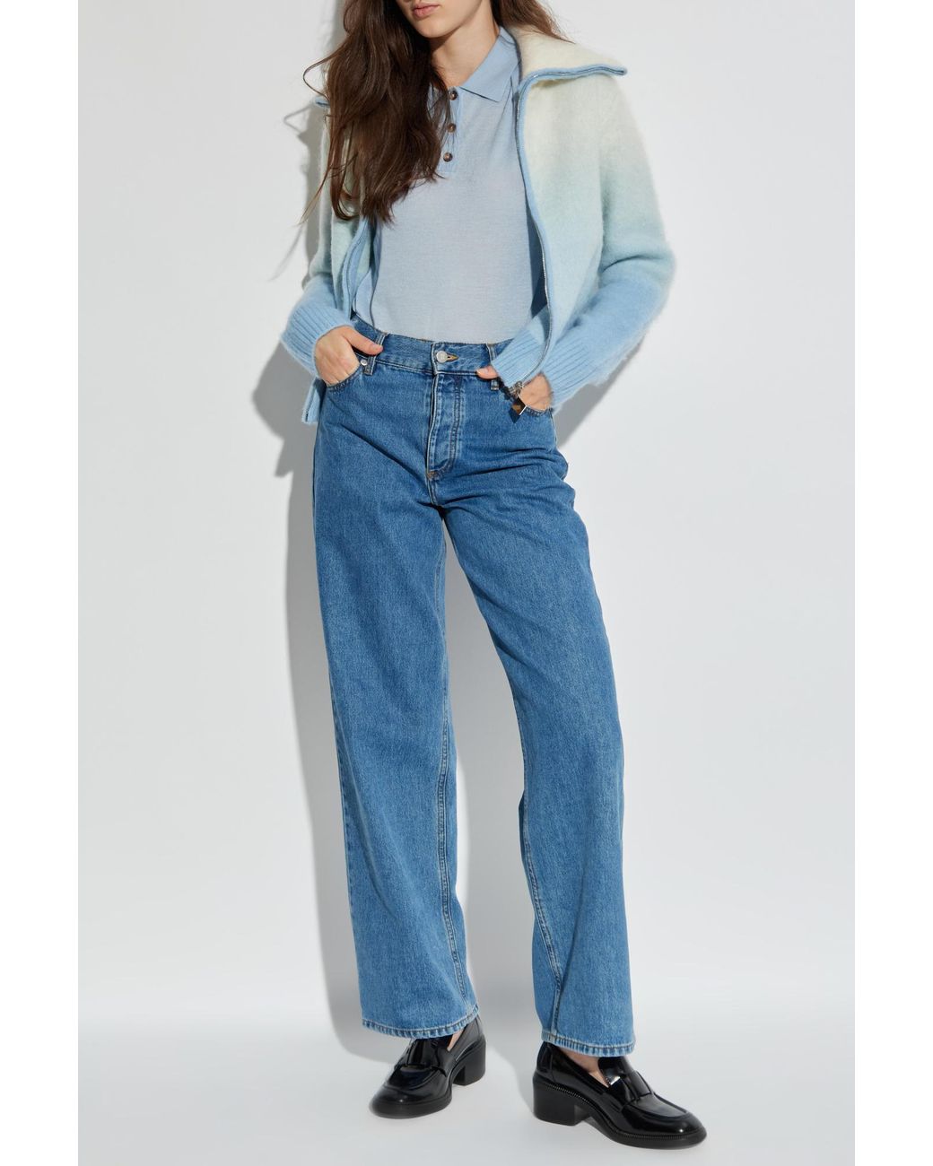 Casablanca Blue Cardigan With Gradient Effect