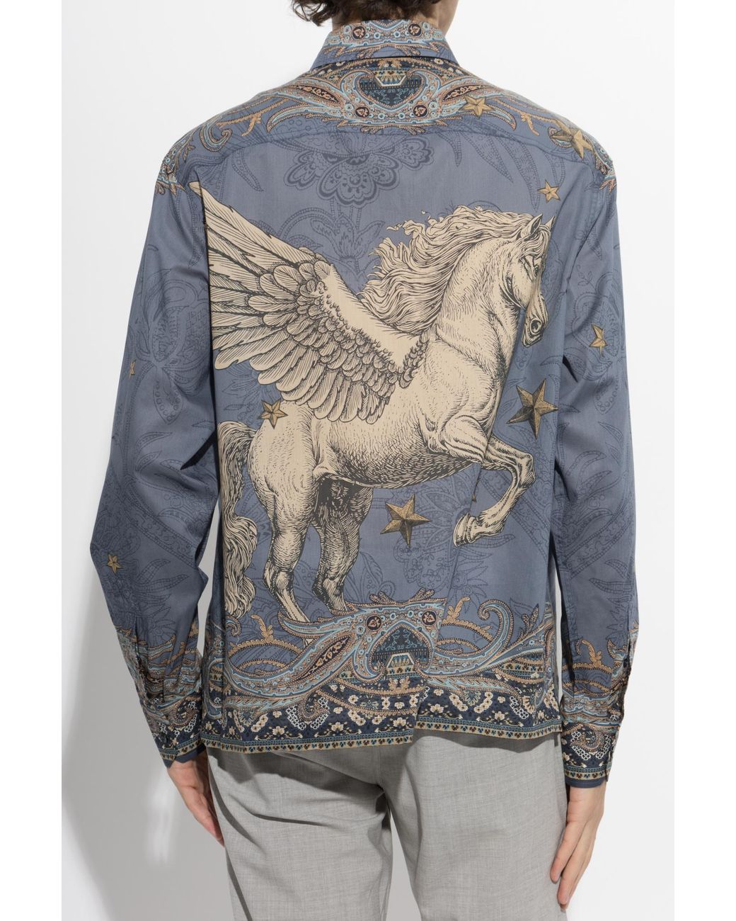 Etro Blue Patterned Shirt for men