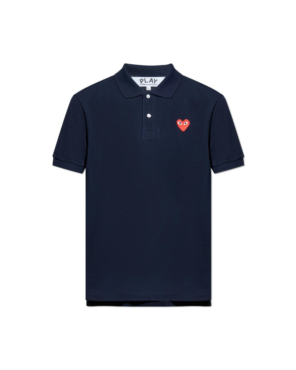 COMME DES GARÇONS PLAY Blue Polo With Logo Patch for men