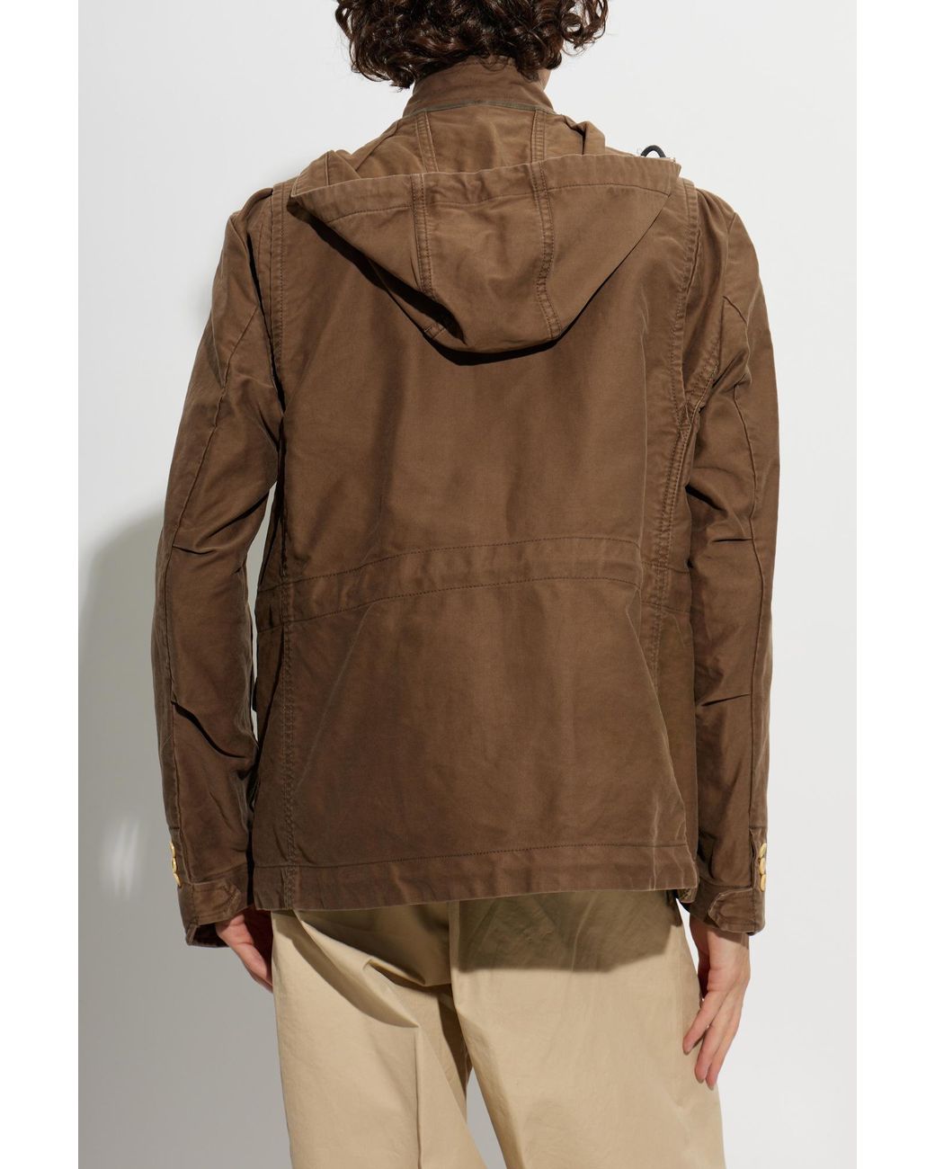Sacai Brown Jacket With Detachable Hood for men