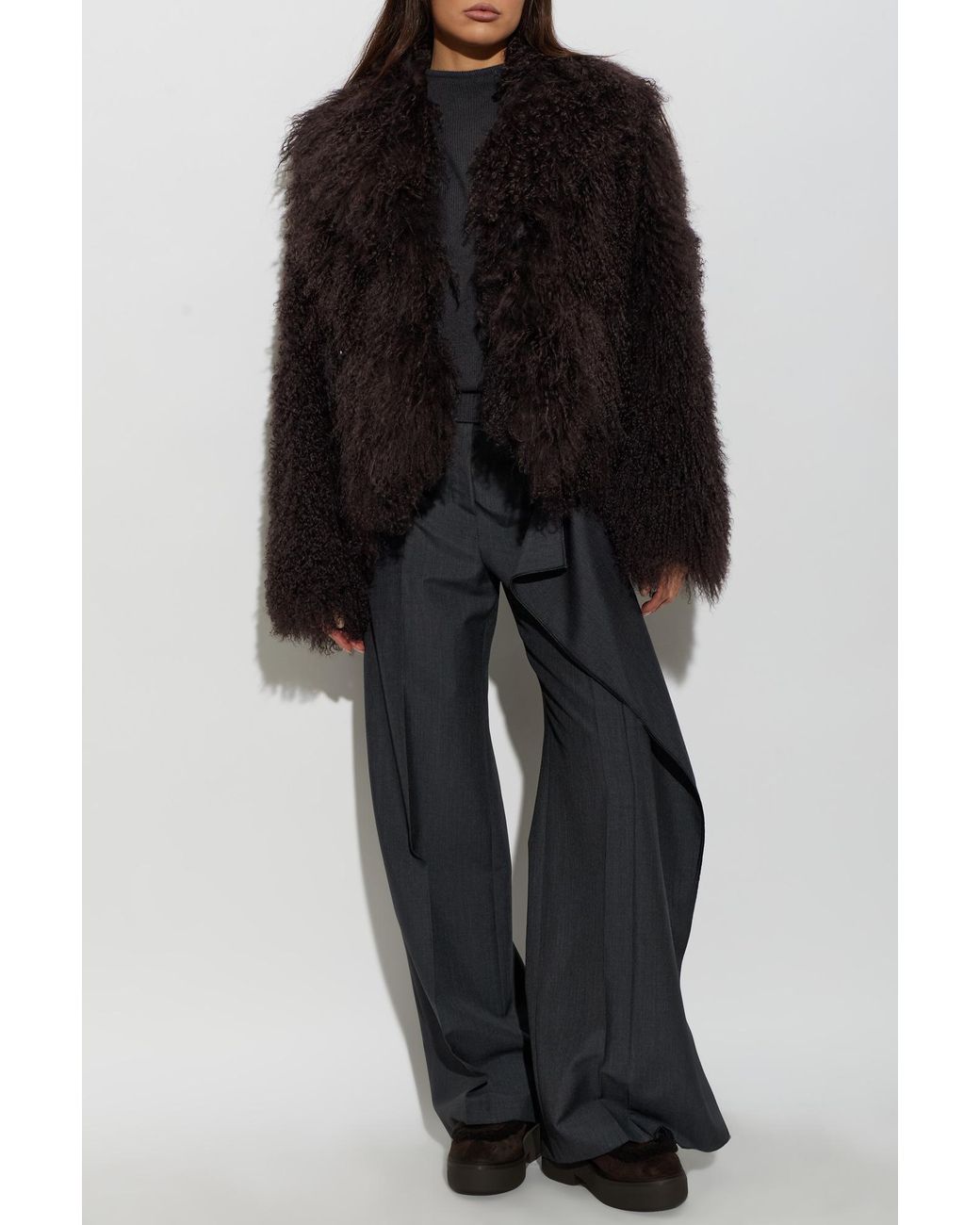AMI Black Collared Coat