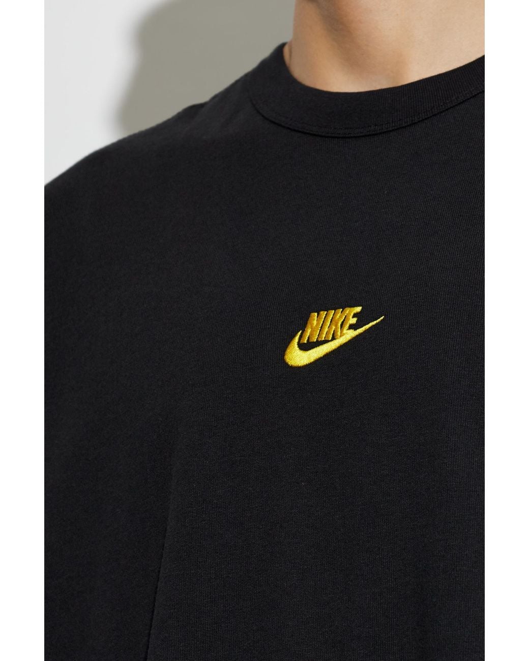 Nike Black T-Shirt With Embroidered Logo for men