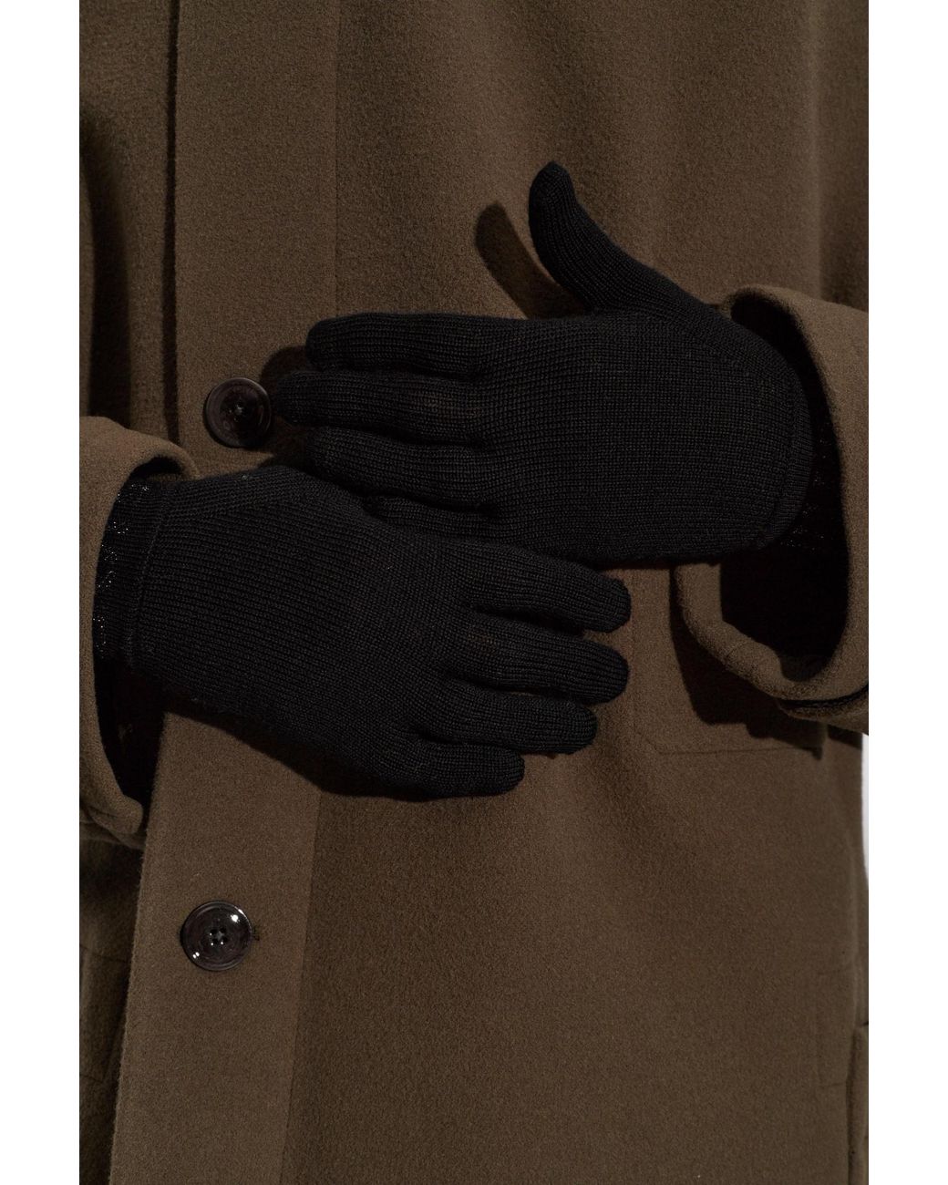 Moschino Black Gloves With Logo