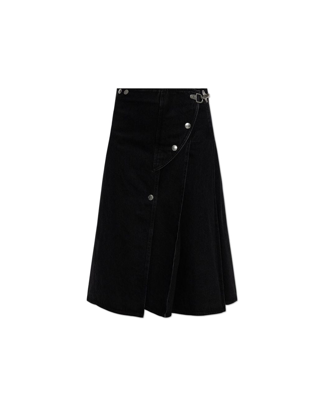 Marni Black Pleated Denim Skirt