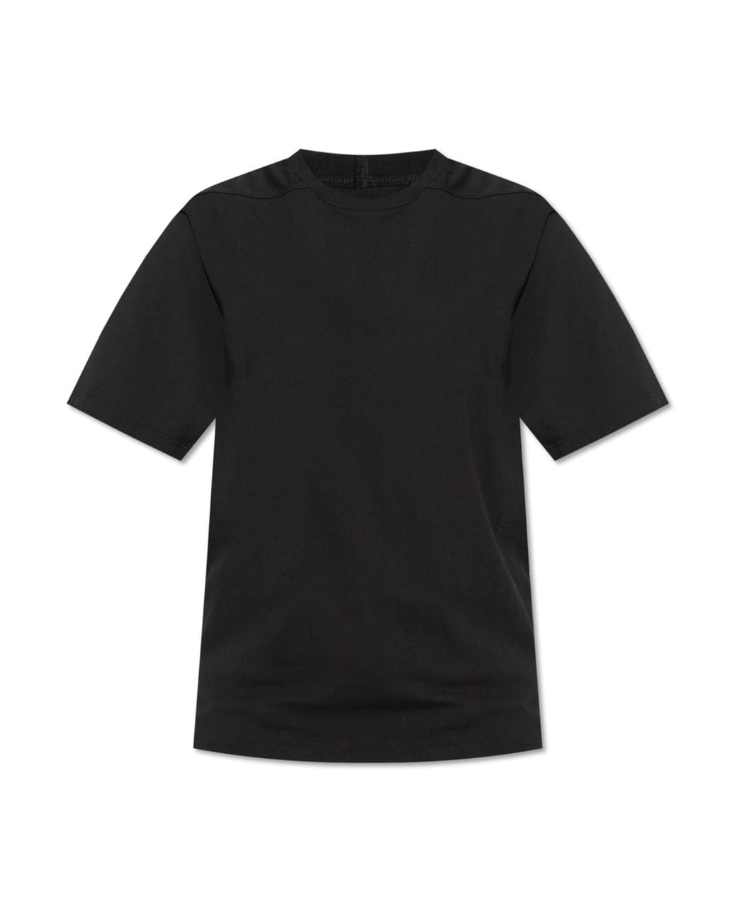 Rick Owens Black Cotton T-Shirt With A Crew Neck