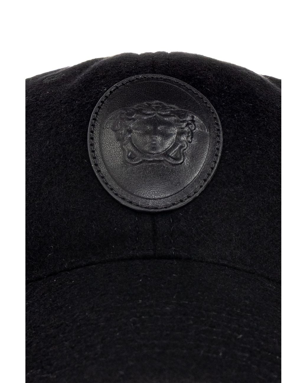 Versace Black Wool Baseball Cap