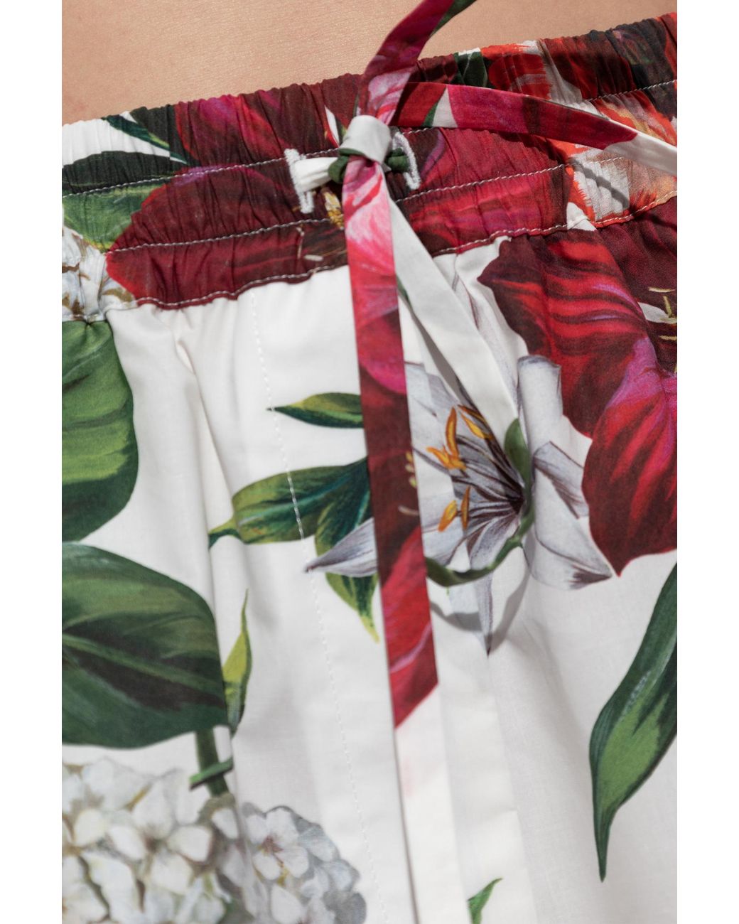 Dolce & Gabbana Red Dolce & Gabbana Floral Motif Shorts