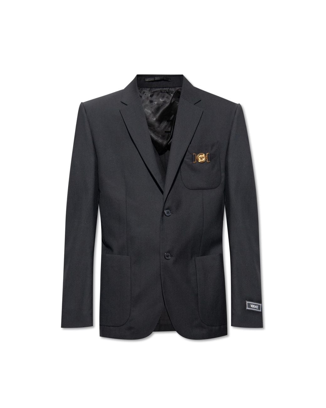 Versace Black Single-Breasted Blazer for men