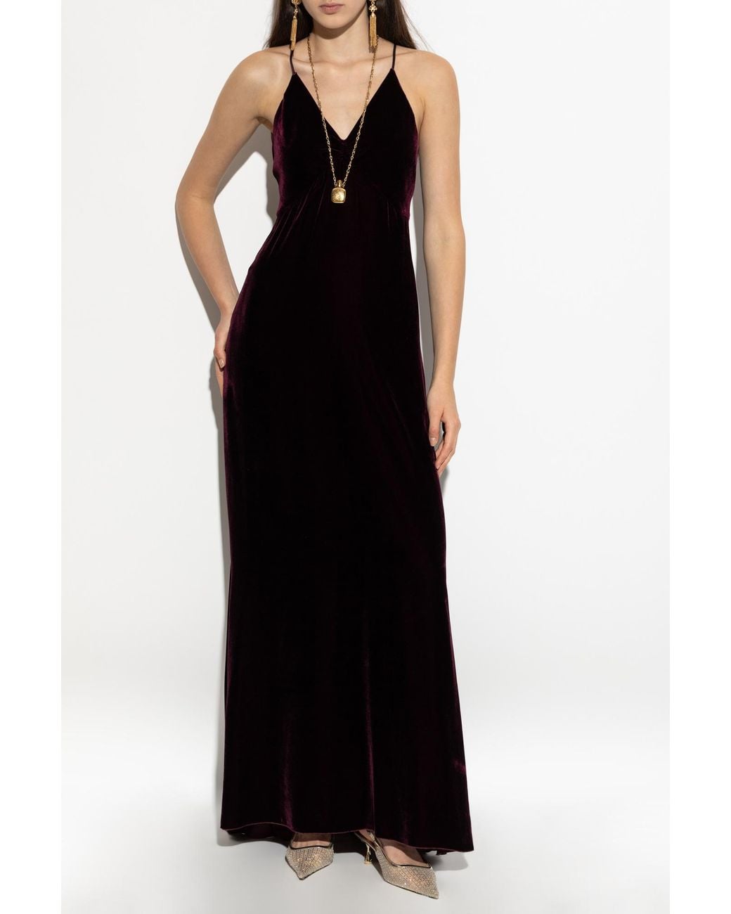 Forte_forte Black Velvet Dress With Straps