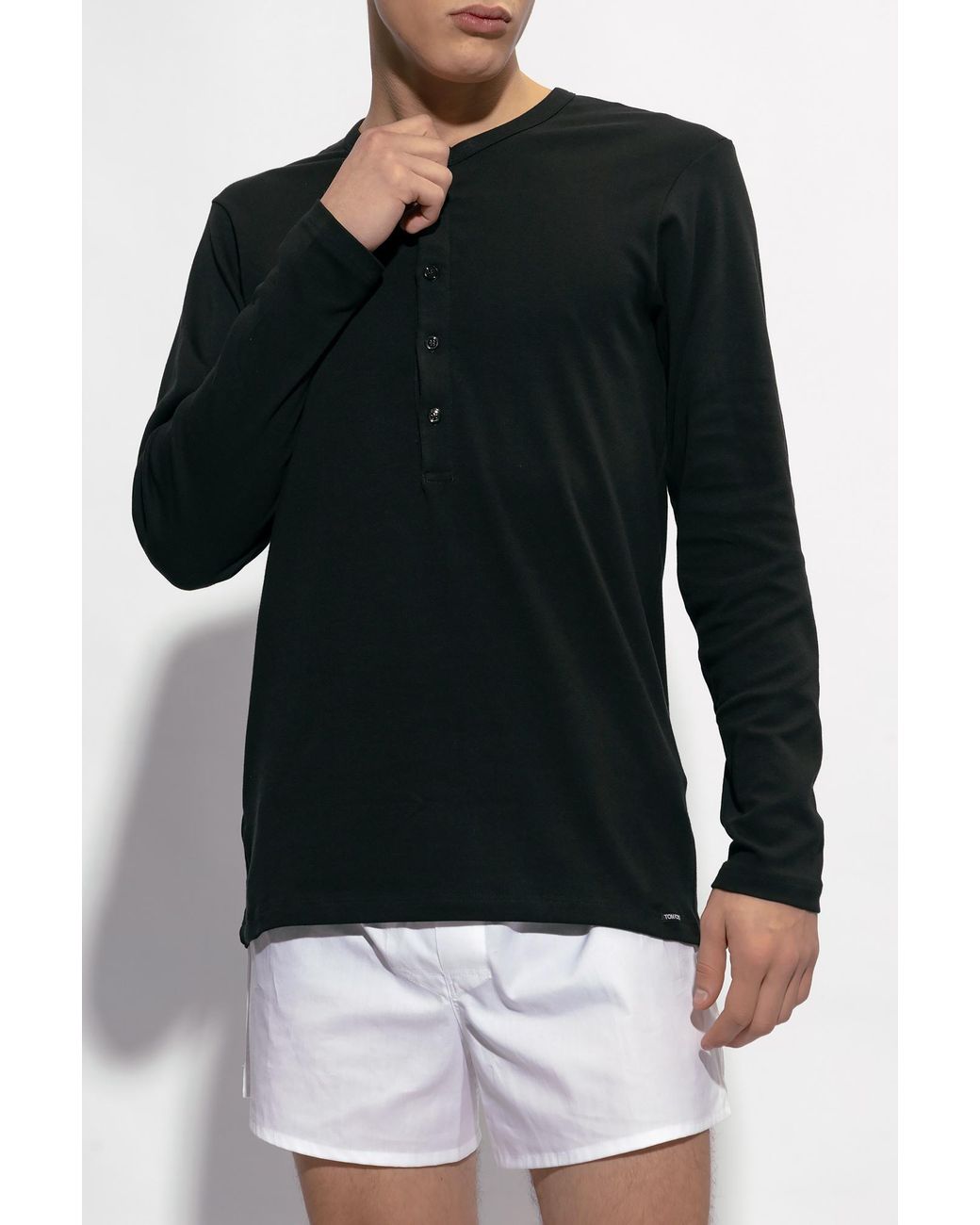 Tom Ford Green Henley T-Shirt for men