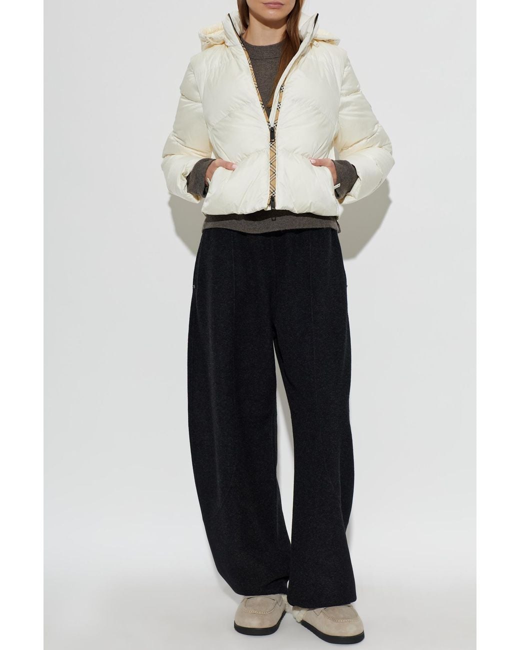Burberry White Padded Jacket 'Langdale'