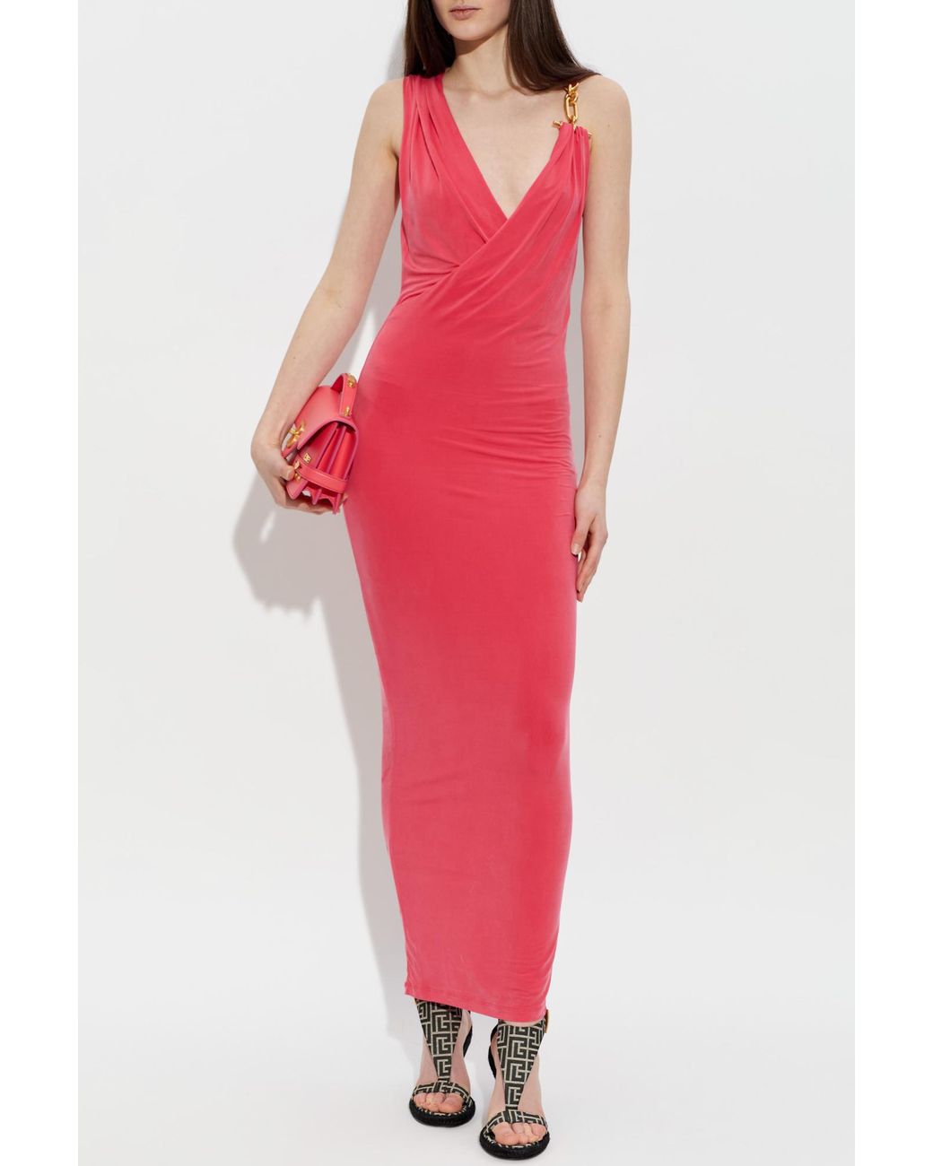 Balmain Red Strappy Dress