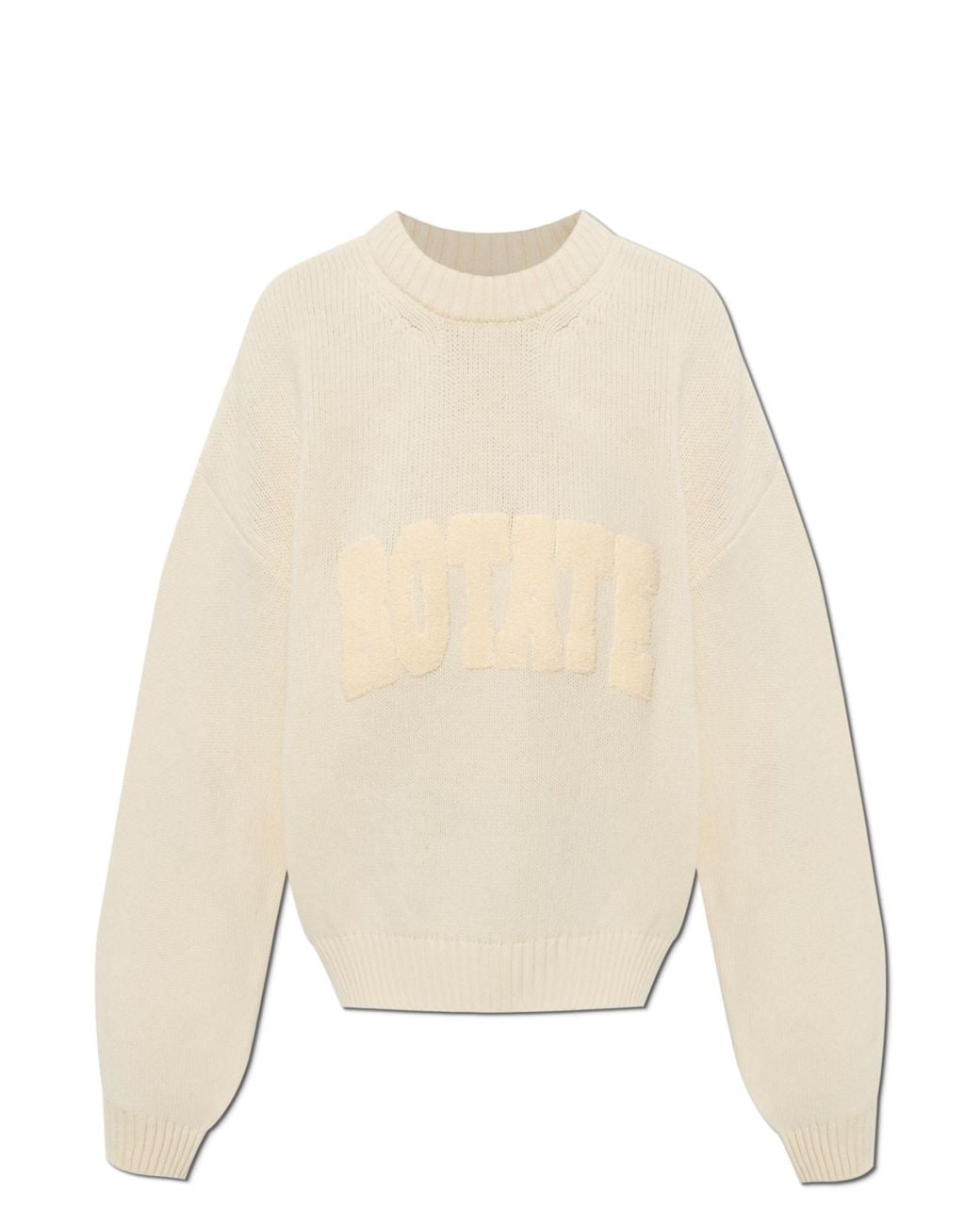 ROTATE BIRGER CHRISTENSEN Natural Wool Sweater With Logo