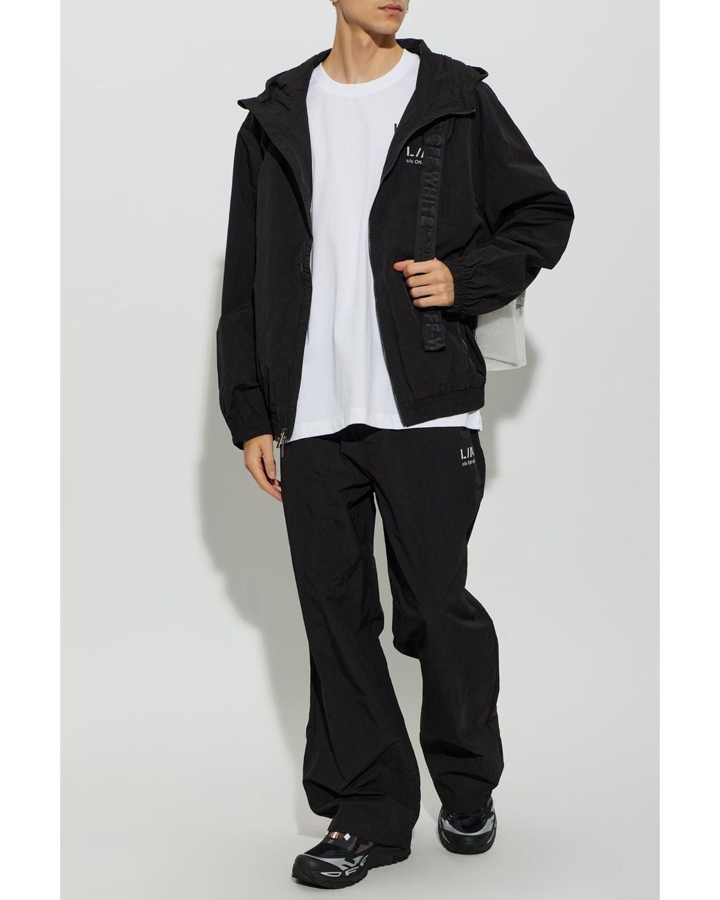 LAB C.O. OFF WHITE White Ab C/O Off- T-Shirt With Logo for men