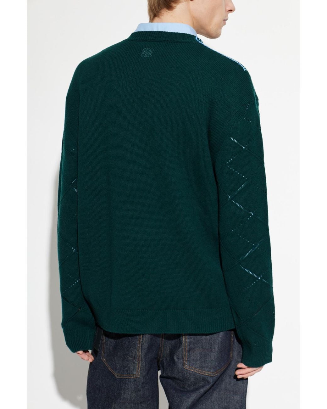 Loewe Blue Wool Sweater for men