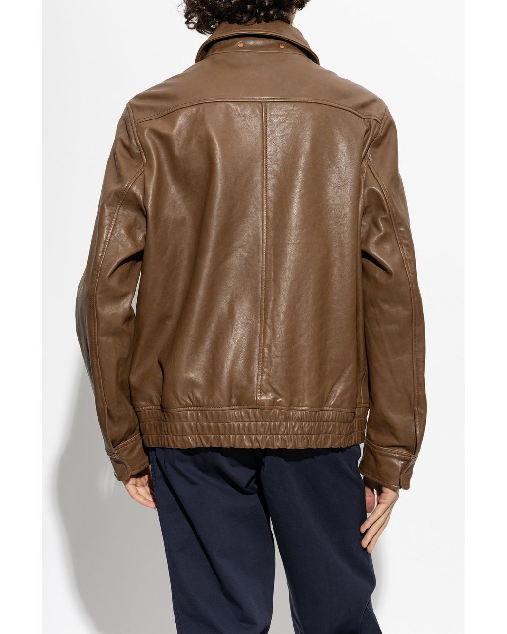 Paul Smith Blue Leather Jacket for men