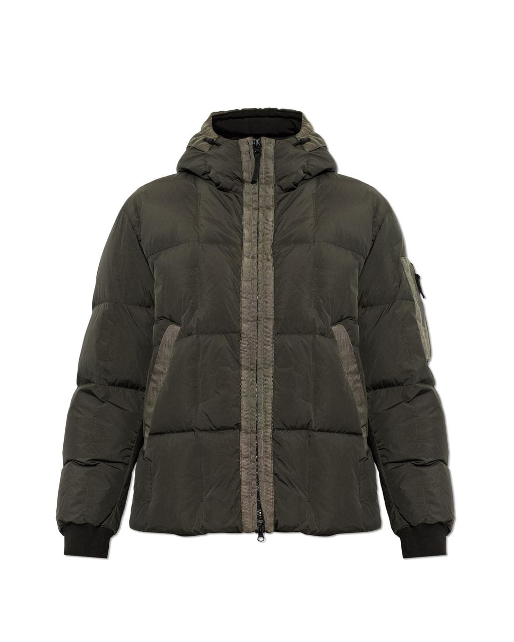 Stone Island Black Puffer Jacket With Hood for men