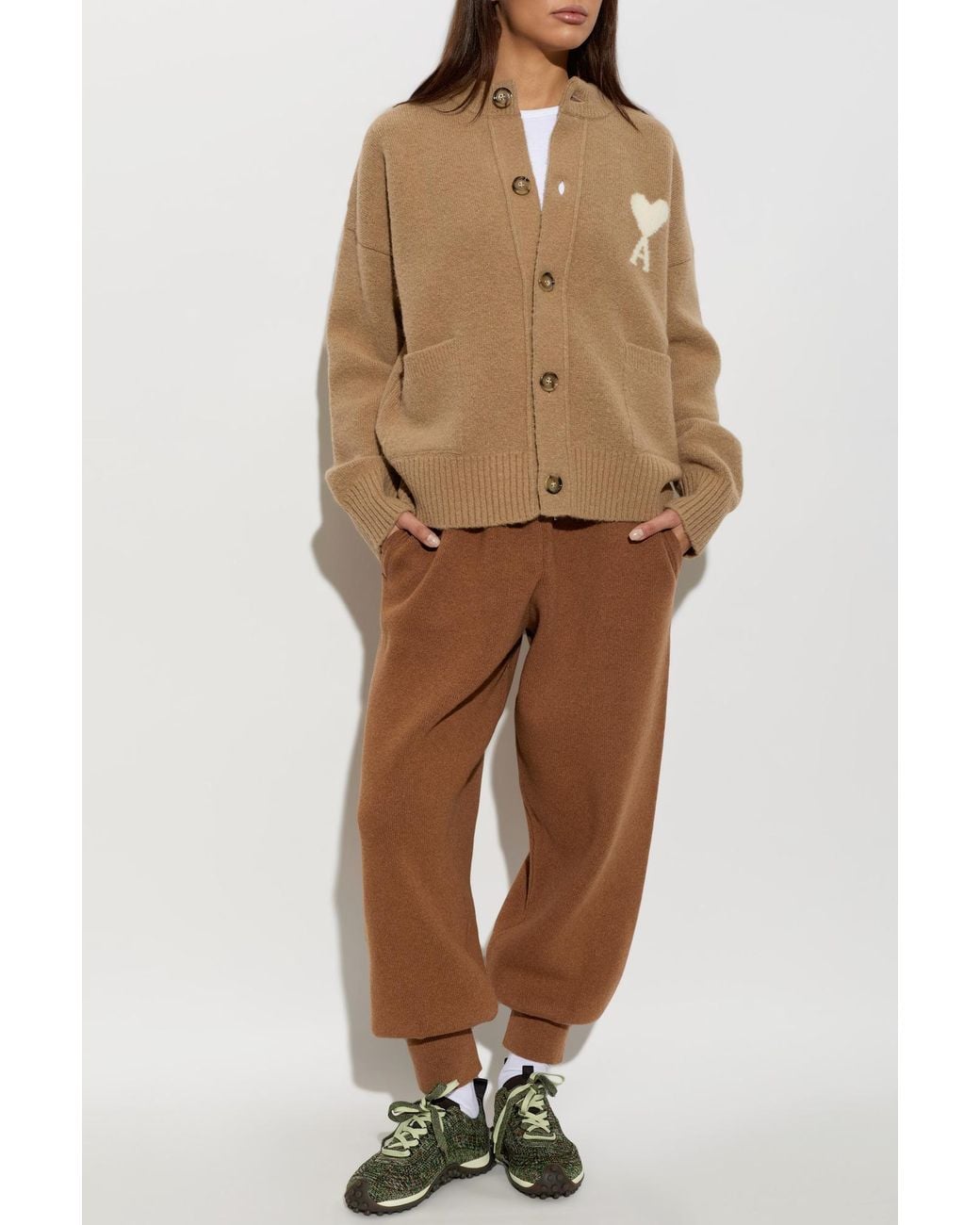 AMI Brown Logo Sneakers