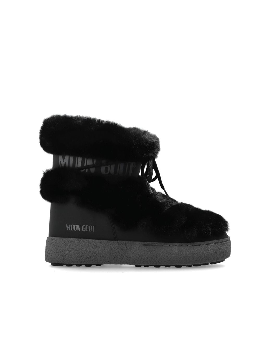 Moon Boot Black Snow Boots 'Mb Ltrack Faux Fur Wp'