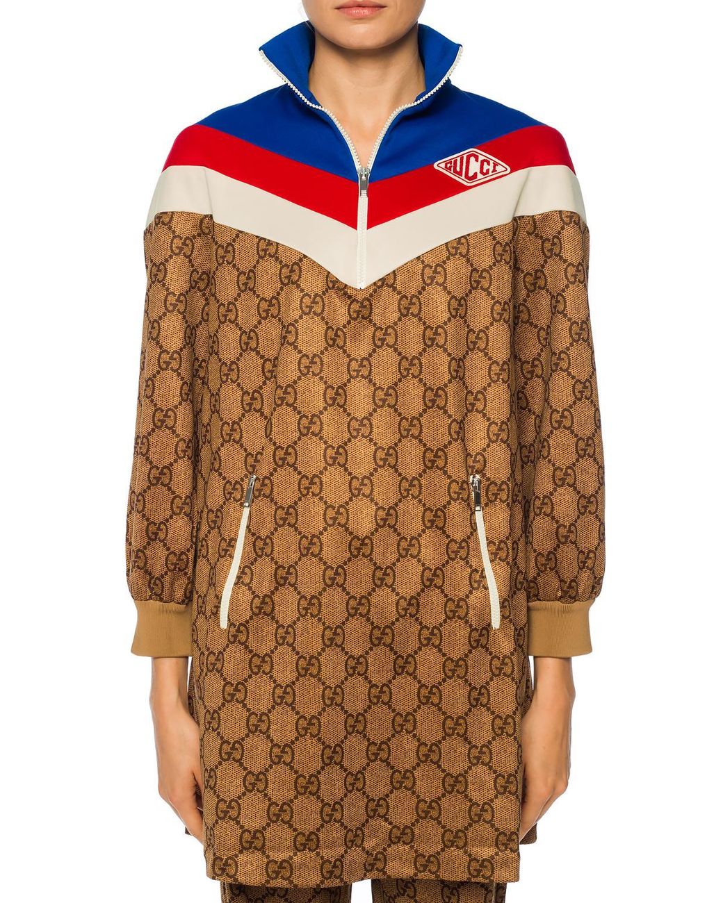 Gucci Beige gg Logo Dress in Brown | Lyst