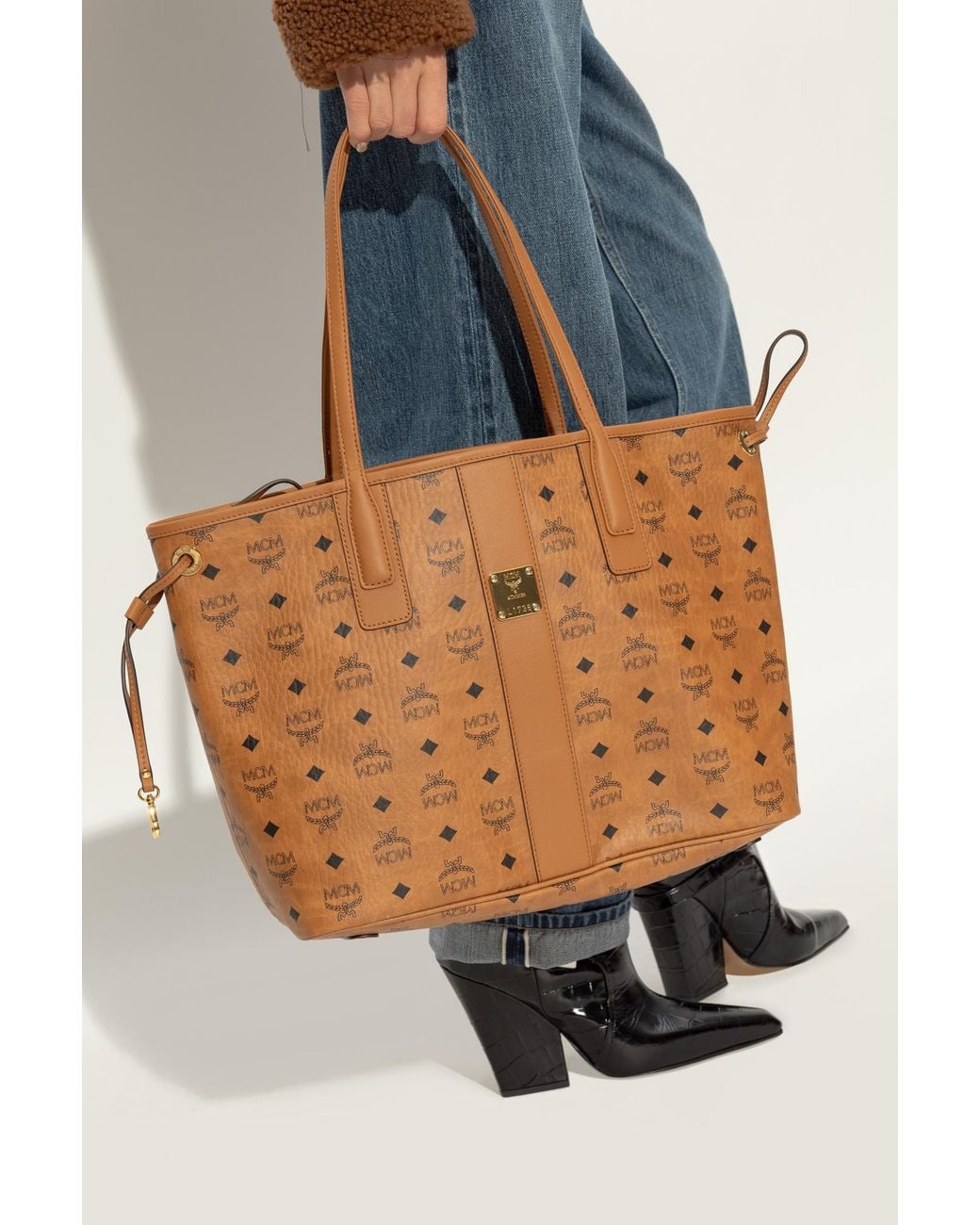 MCM Brown Reversible 'Liz' Tote Bag