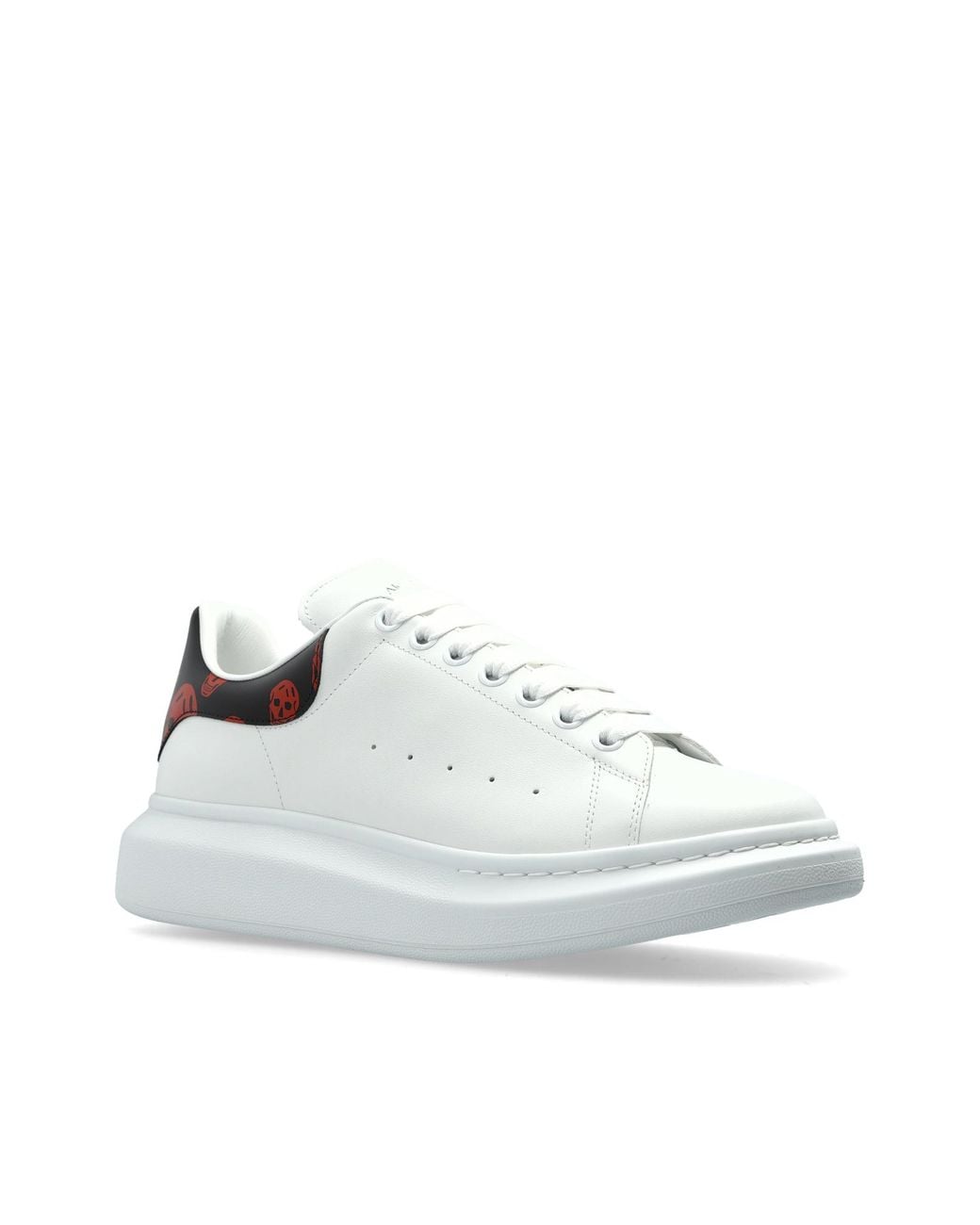 McQueen White Leather Sport Shoes With Logo for men