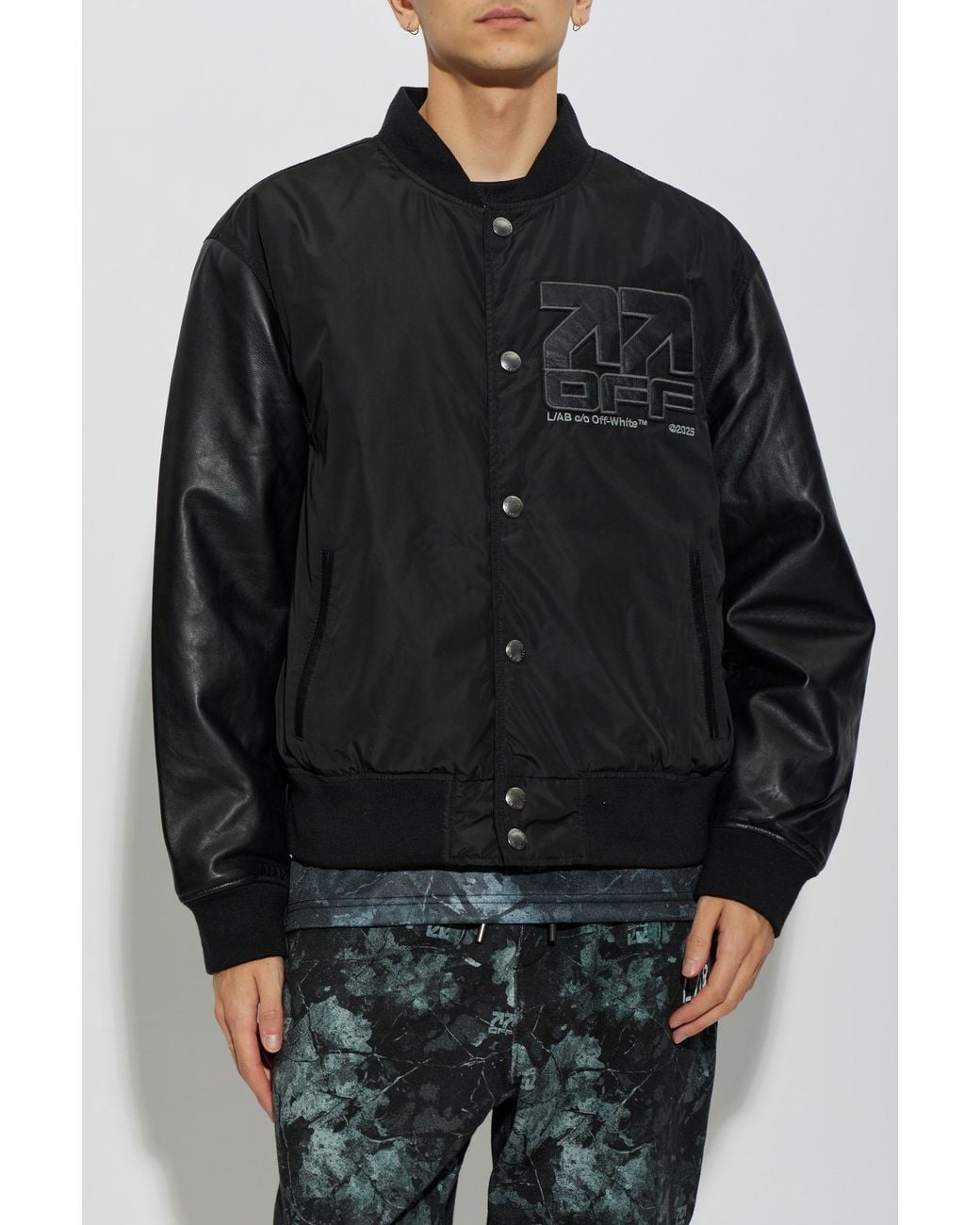 LAB C.O. OFF WHITE Black 'Bomber' Jacket for men