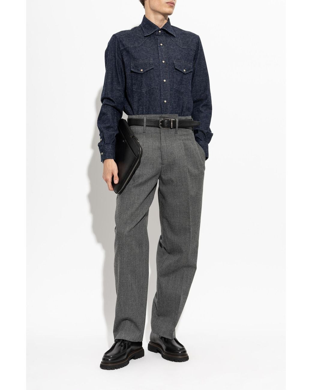 Eleventy Blue Denim Shirt for men